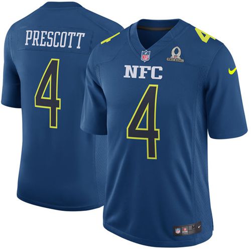 Nike Cowboys #4 Dak Prescott Navy Men's Stitched NFL Game NFC Pro Bowl Jersey